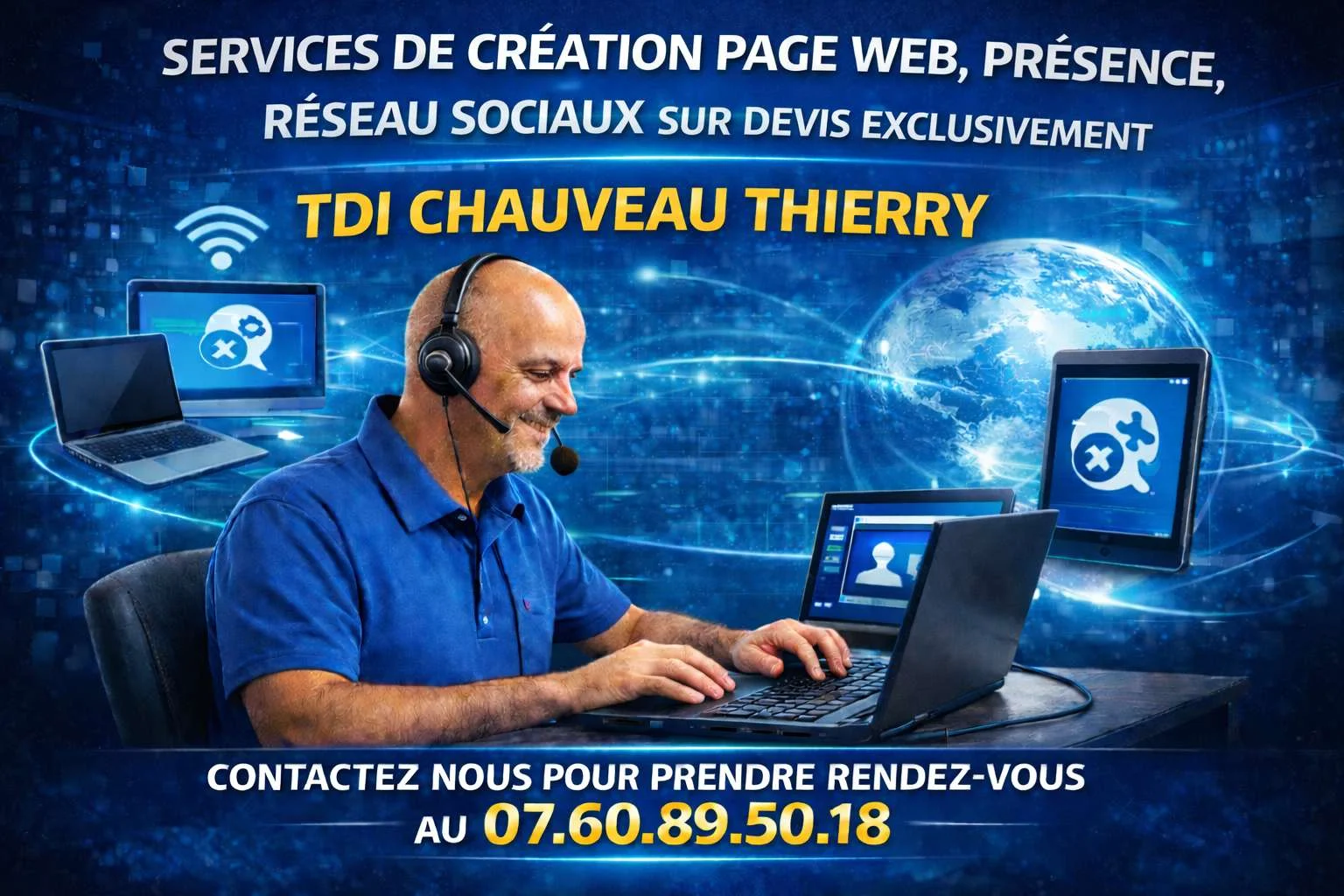 Forfait Réseau Sociaux, carte de visite Web, Page Web Présence, Création image, Icone