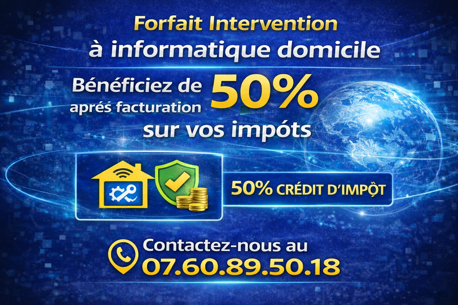 Forfait informatique Intervention à domicile.