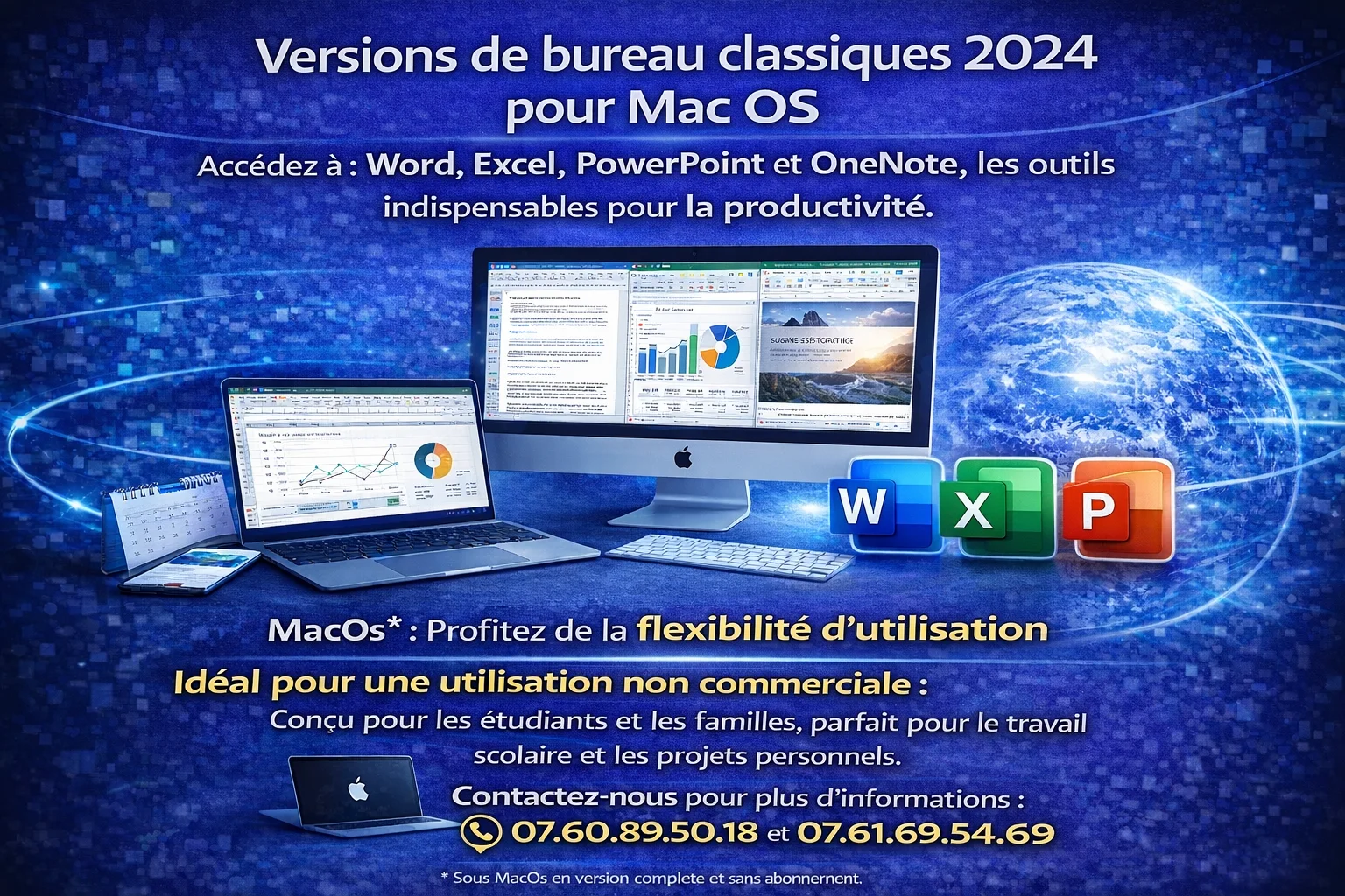 Licence Microsoft Office 2024 pour MacOs à vie Licence seul .