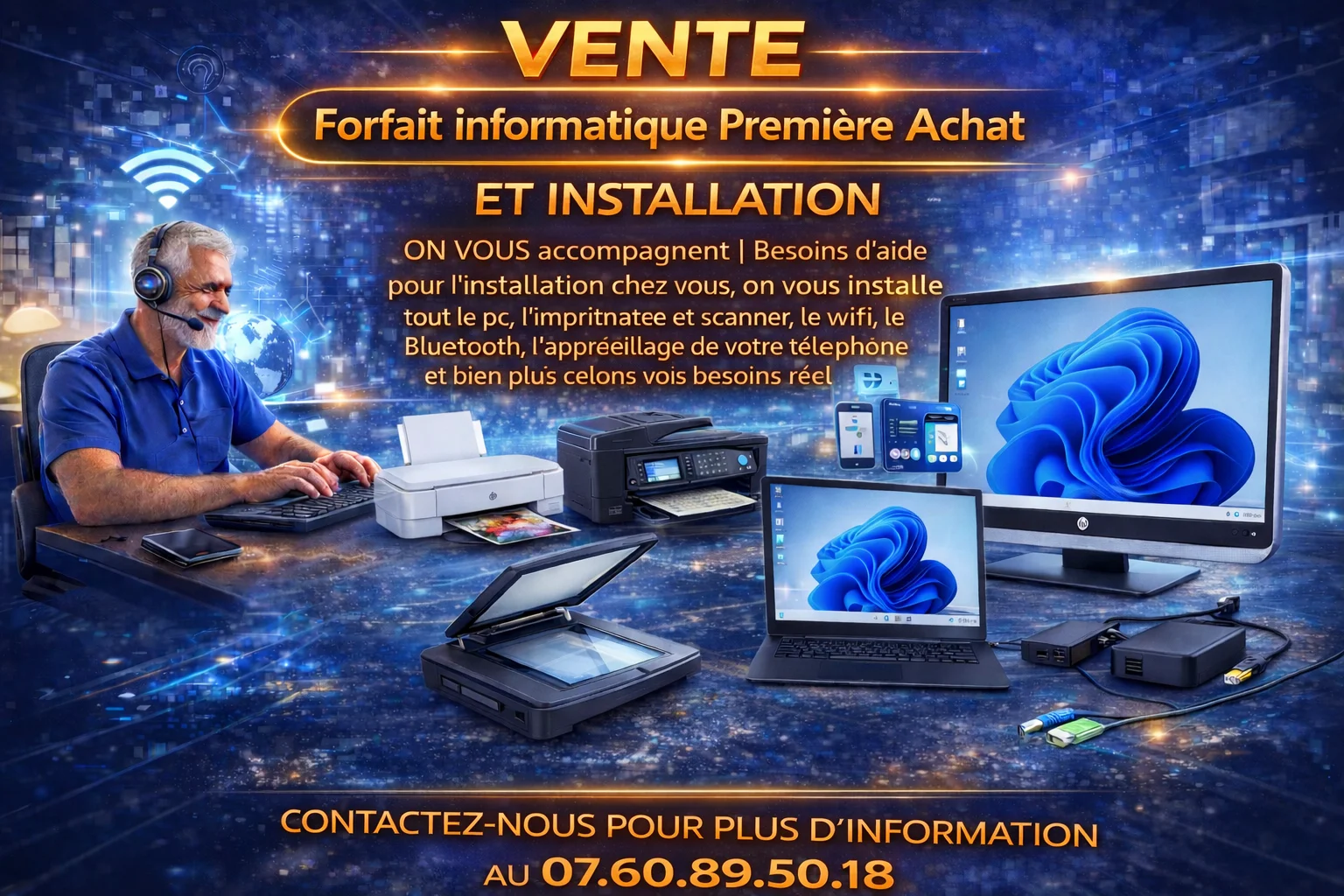 Forfait accompagnement installation informatique à domicile !