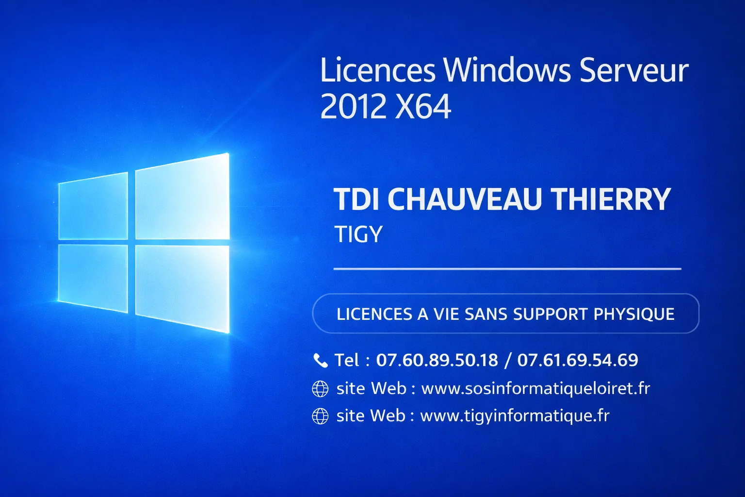 Licences Windows Serveur 2012 X64, licences Neuves sur Clés USB /Téléchargement