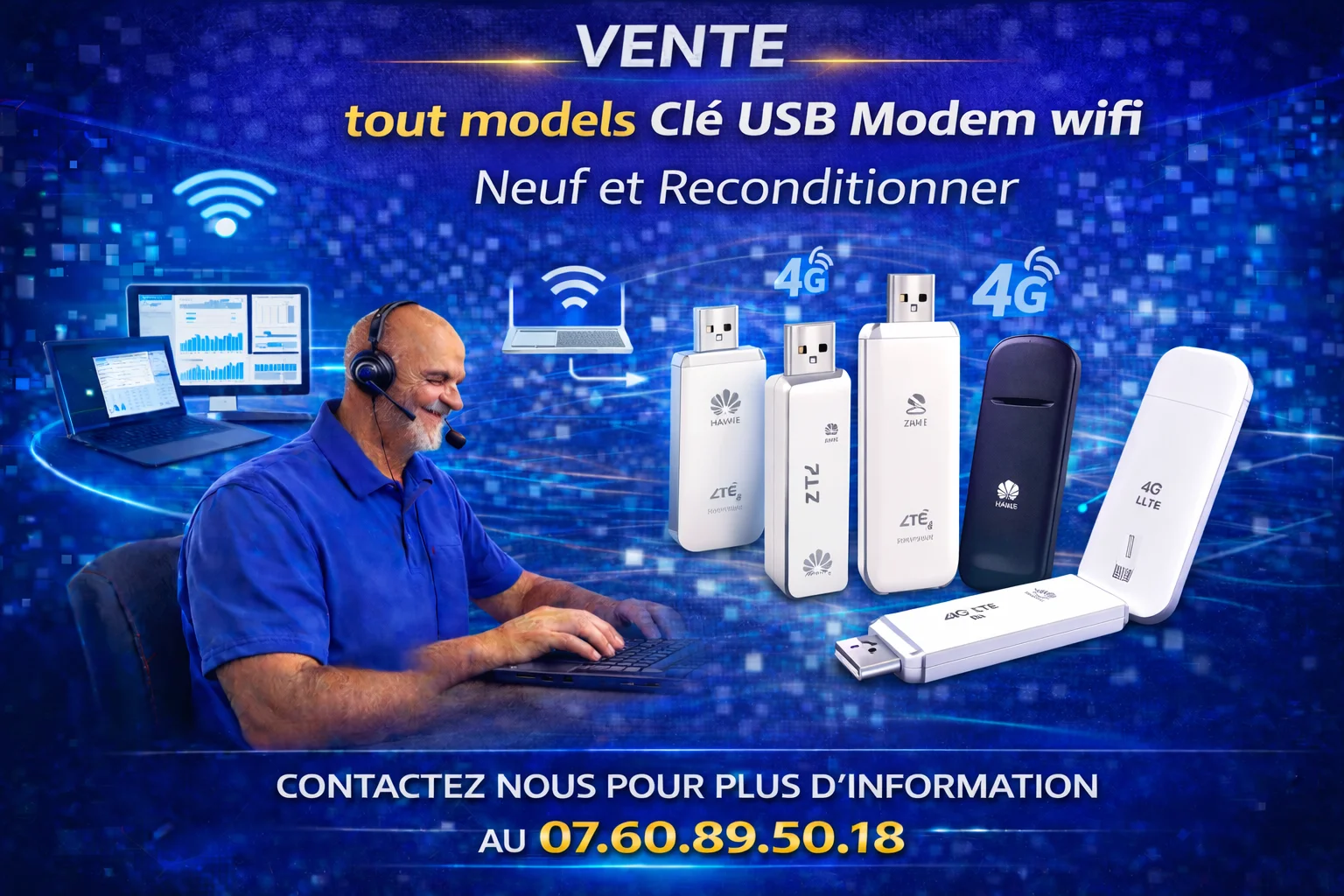 Clé USB Modem 3G / 3G+  ZTE MF190 Noir Occasion