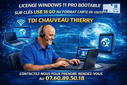 Licence Windows 11 PRO sur Clés USB 16 GO Bootable