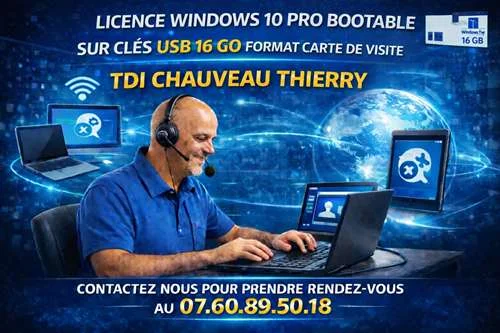 Licence Windows 10 PRO sur Clés USB 16 GO Bootable