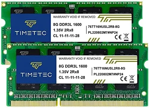 Barrettes de Mémoire Time tec Hynix  RAM Mémoire 16 Go (2 X 8) DDR3L-1600