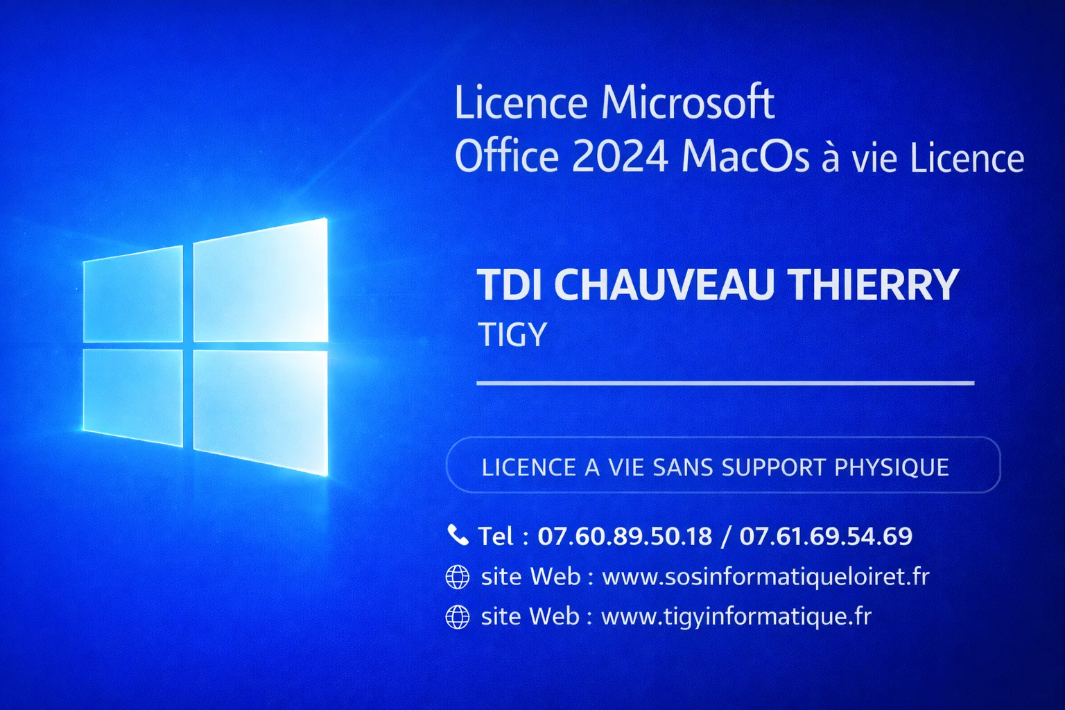 Licence  Microsoft Office 2024 pour MacOs à vie avec clés USB